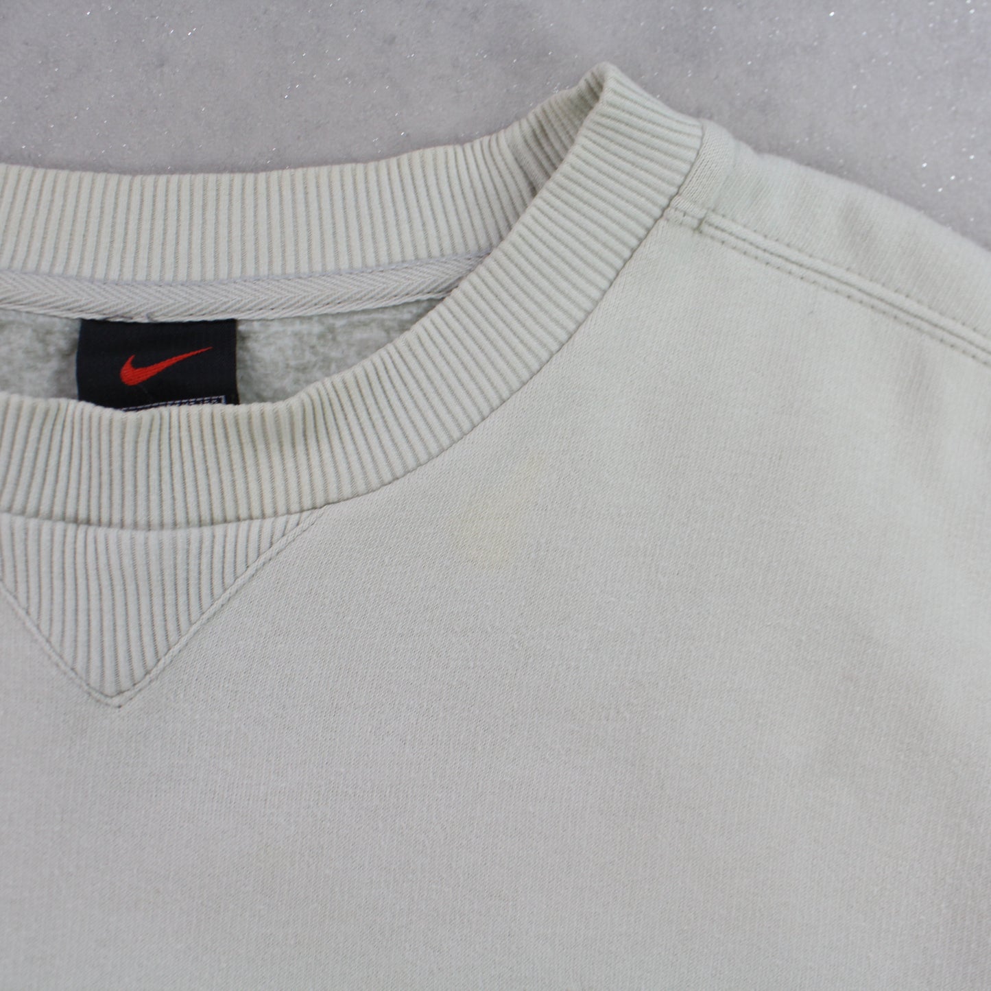 RARE 90s Nike Swoosh Sweatshirt Cream - (XL)