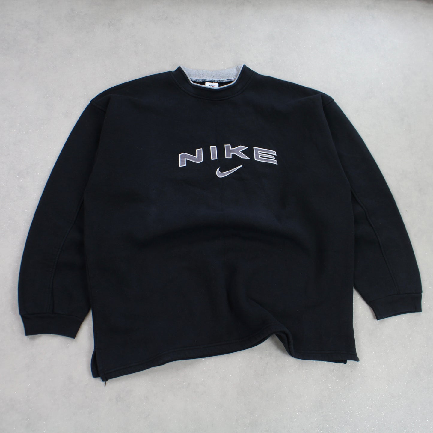 SUPER RARE Vintage 1990s Nike Sweatshirt Black - (XXL)