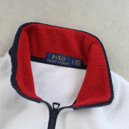 RARE Vintage 1990s Polo Ralph Lauren Fleece White - (S)