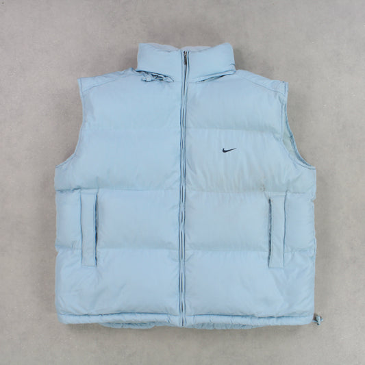 RARE Vintage Nike Puffer Gilet Blue - (XL)