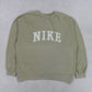 RARE Vintage 1990s Nike Spell Out Sweatshirt Khaki - (M)