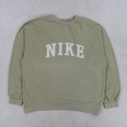 RARE Vintage 1990s Nike Spell Out Sweatshirt Khaki - (M)