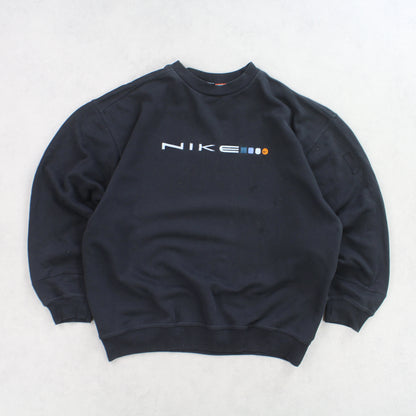 SUPER RARE Vintage 1990s Nike Sweatshirt Black - (S)