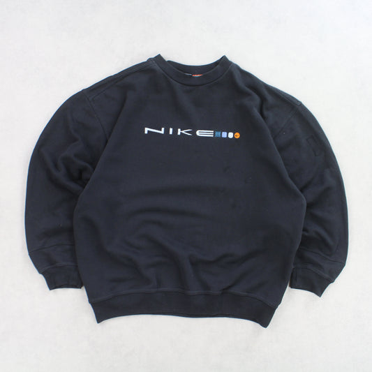SUPER RARE Vintage 1990s Nike Sweatshirt Black - (S)
