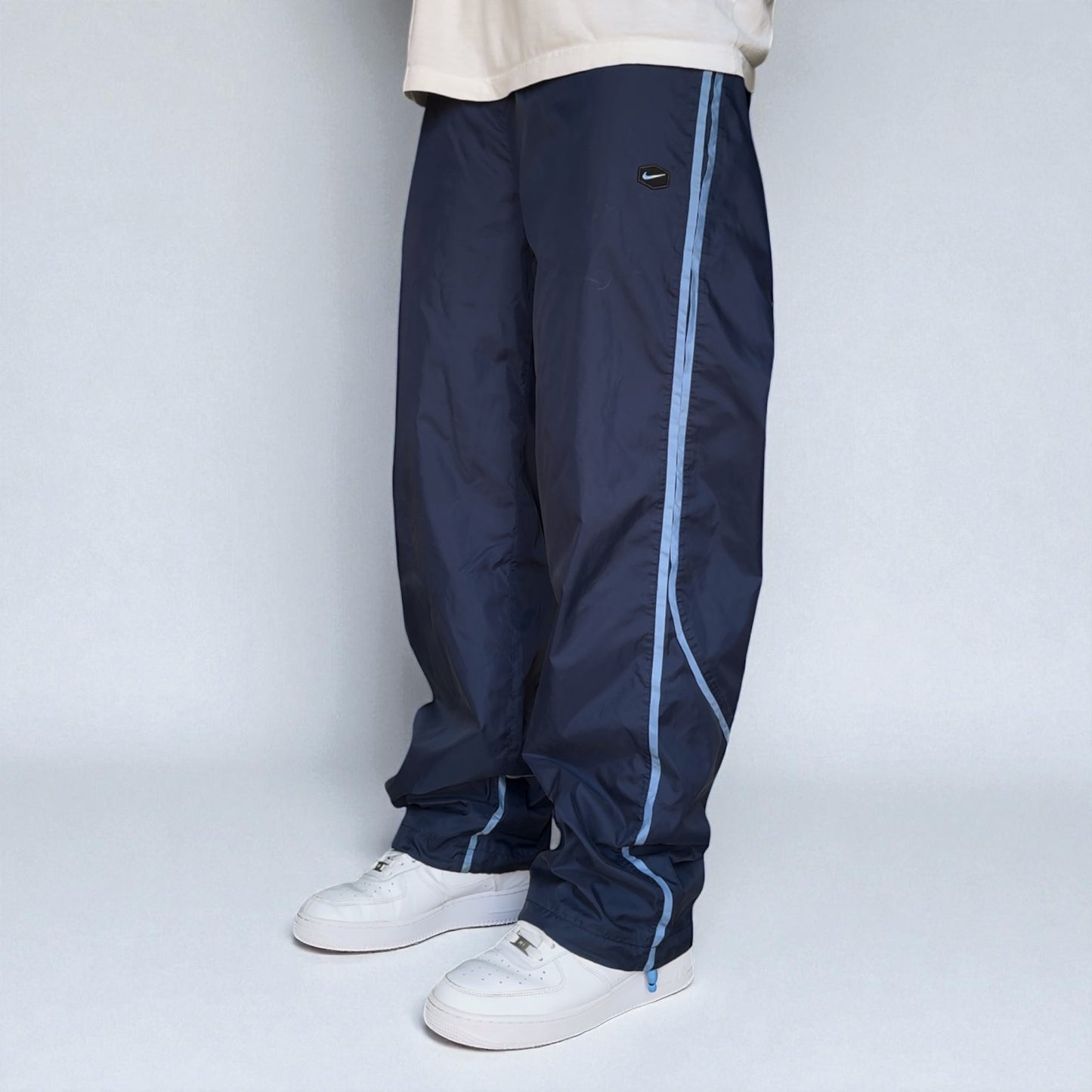 RARE 2000s Nike Hex Trackpants Navy - (M)