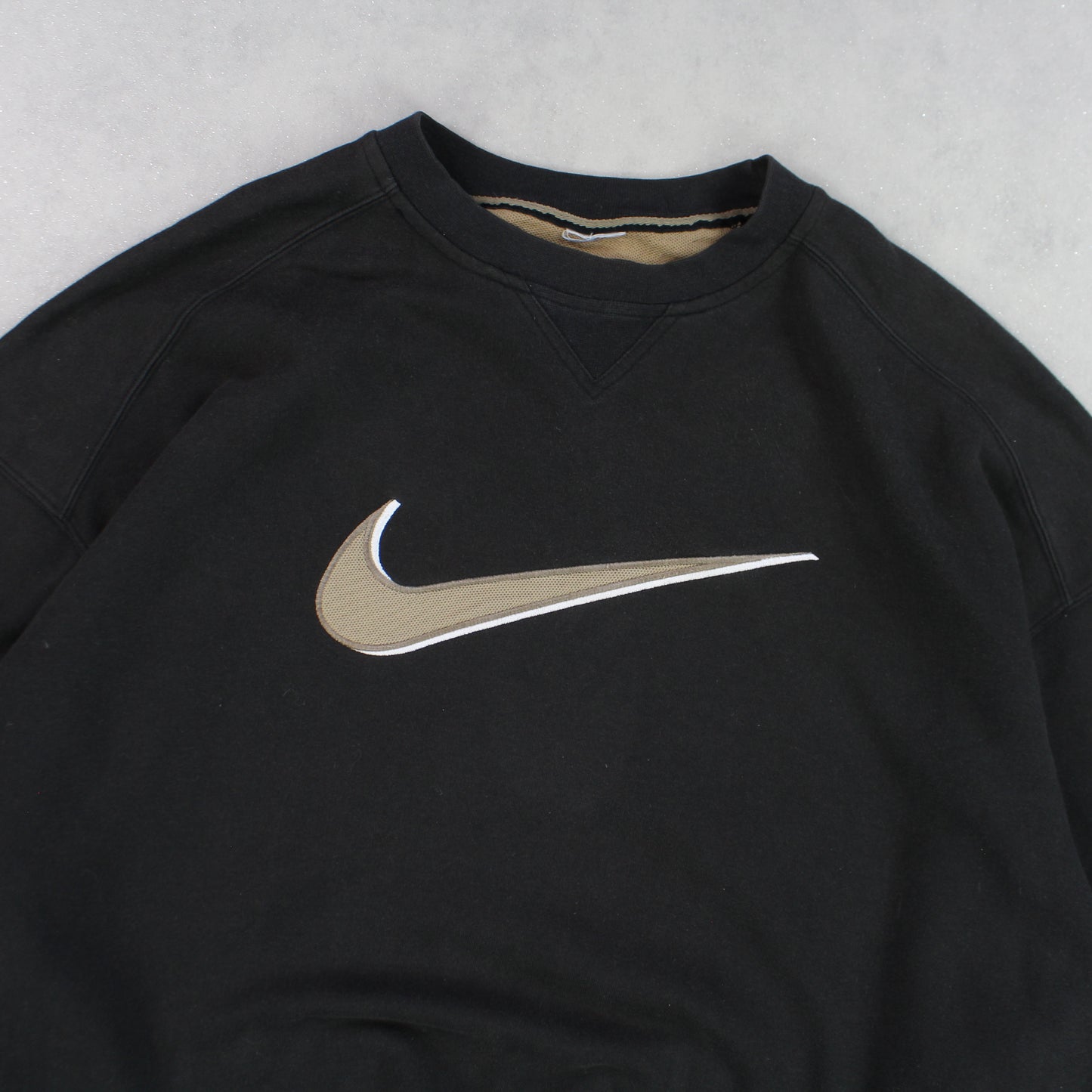 SUPER RARE 90s Nike Heavyweight Sweatshirt Black - (XL)