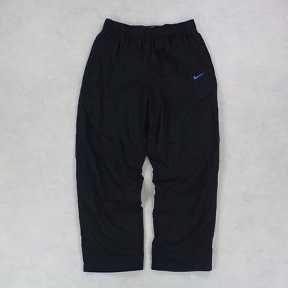 RARE 00s Baggy Nike Trackpants Black - (S)