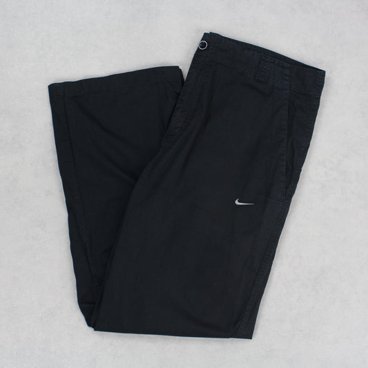 RARE Vintage 00s Baggy Nike Trousers Black - (L)