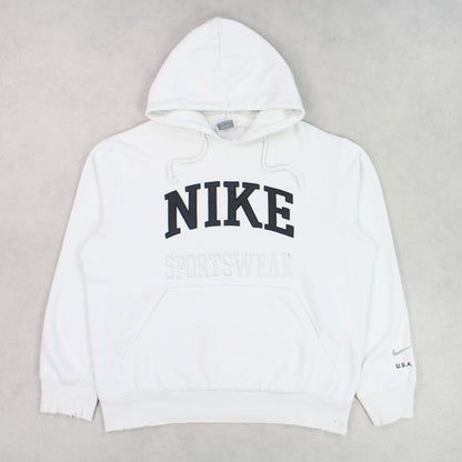 RARE Vintage 00s Nike Spell Out Hoodie White - (M)