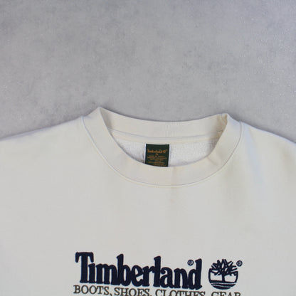 SUPER RARE Vintage 1990s Timberland Spell Out Sweatshirt Cream - (XL)