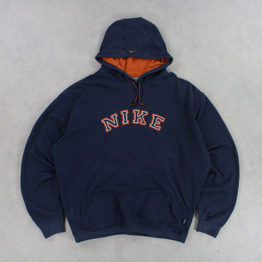 SUPER RARE 00s Nike Hoodie Navy - (XL)