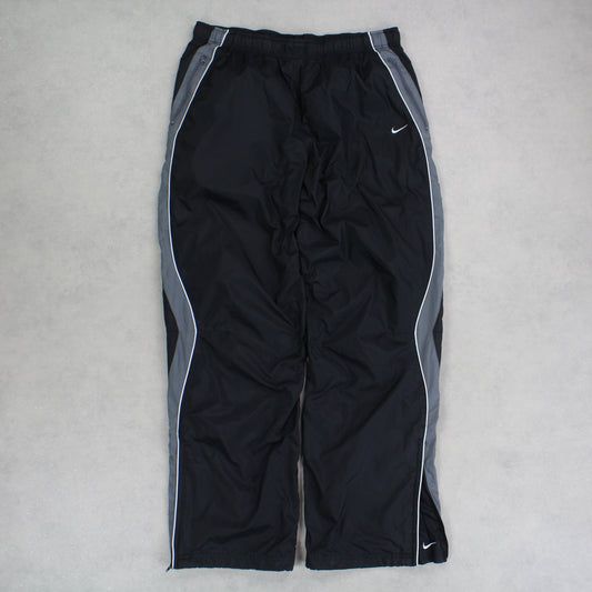 RARE 00s Nike Baggy Trackpants Black - (L)