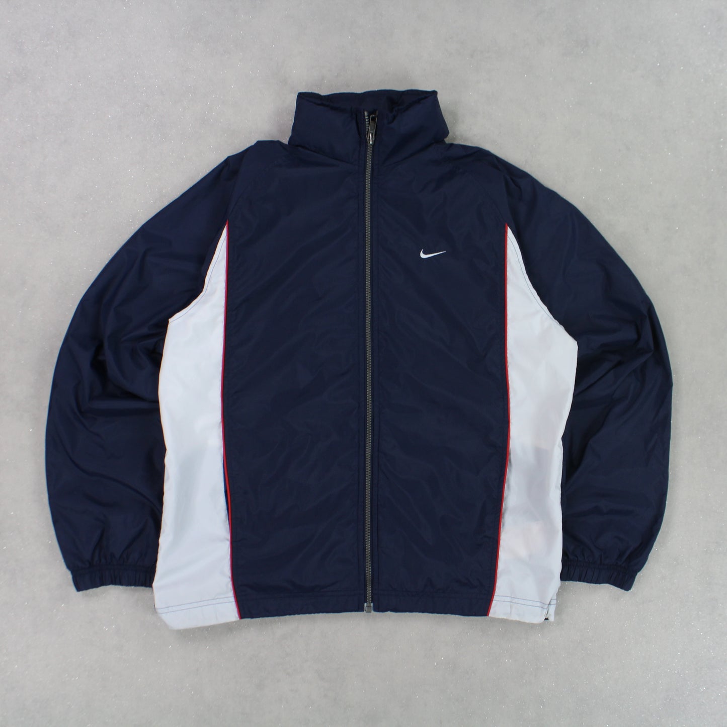 RARE 00s Nike Hooded Track Jacket Navy - (M)