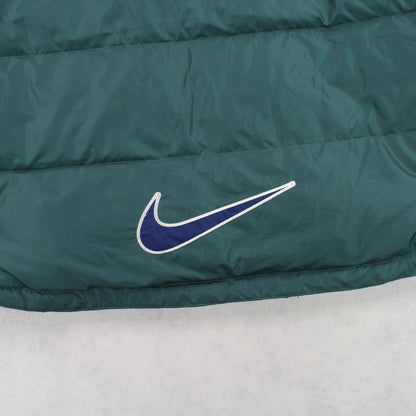 RARE 1990s Nike Puffer Jacket Green - (XXL)