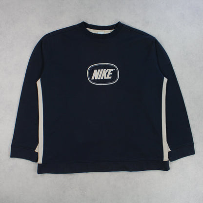 RARE Vintage 00s Nike Swoosh Sweatshirt Navy - (XL)