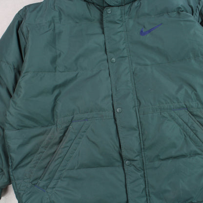 RARE 1990s Nike Puffer Jacket Green - (XXL)