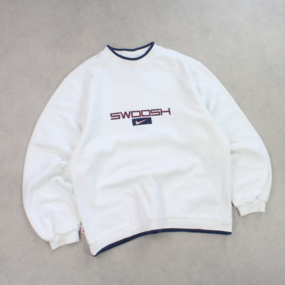 SUPER RARE Vintage 1990s Nike Sweatshirt White - (S)