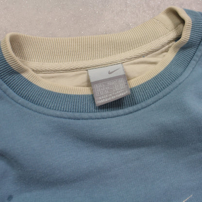 RARE 2000s Nike Swoosh Sweatshirt Blue - (L)