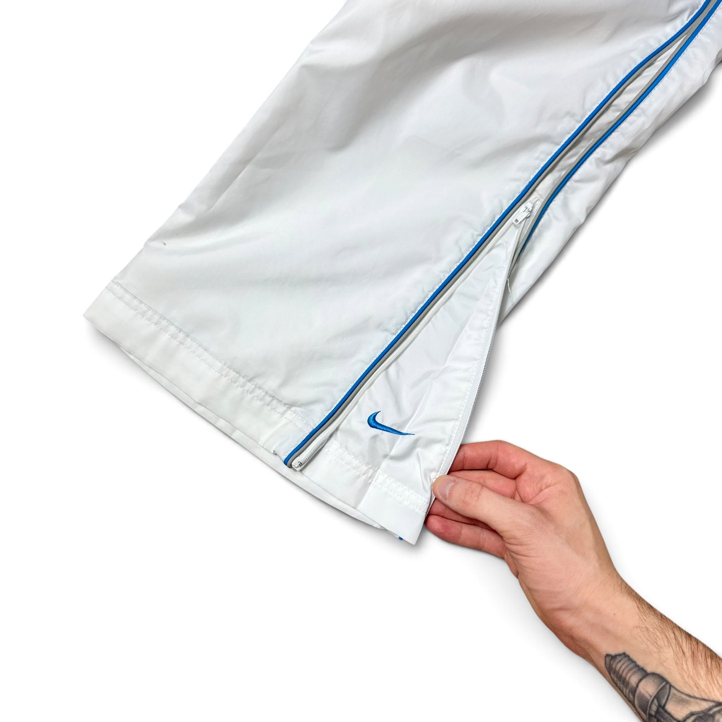 SUPER RARE 2000s Baggy Nike Trackpants White - (L) | PREMIUM