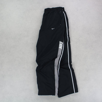 RARE 00s Baggy Nike Trackpants Black - (XL)