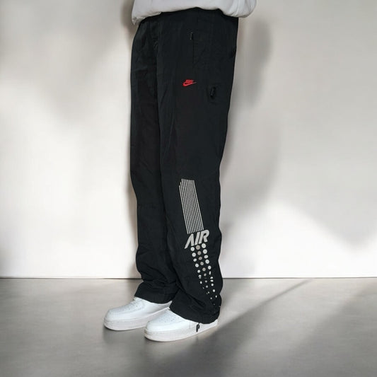 RARE 2000s Baggy Nike Air Trackpants Black - (L)