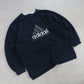 RARE 90s Adidas EQT Sweatshirt Navy - (M)