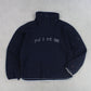 SUPER RARE 90s Nike 1/4 Fleece Navy - (M)