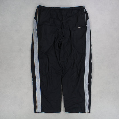 RARE 00s Baggy Nike Trackpants Black - (XL)