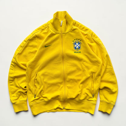 SUPER RARE 2000s NIKE Brasil Zip Up Jacket Yellow - (M)