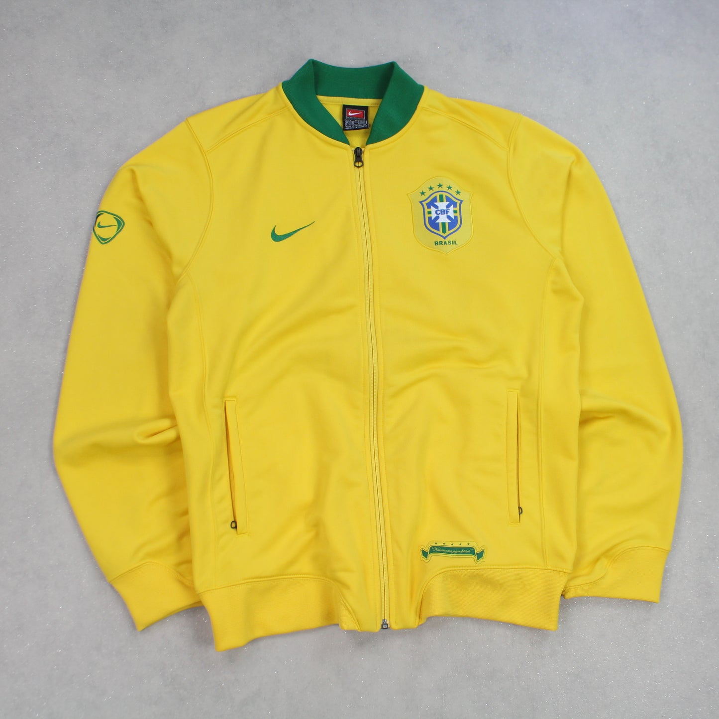 SUPER RARE Vintage NIKE Brasil Zip Up Jacket Yellow - (M)