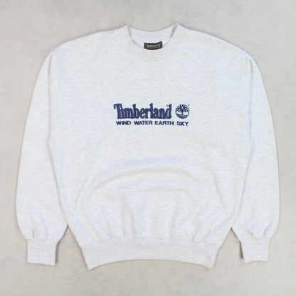 RARE 1990s Timberland Spell Out Sweatshirt Grey - (M)