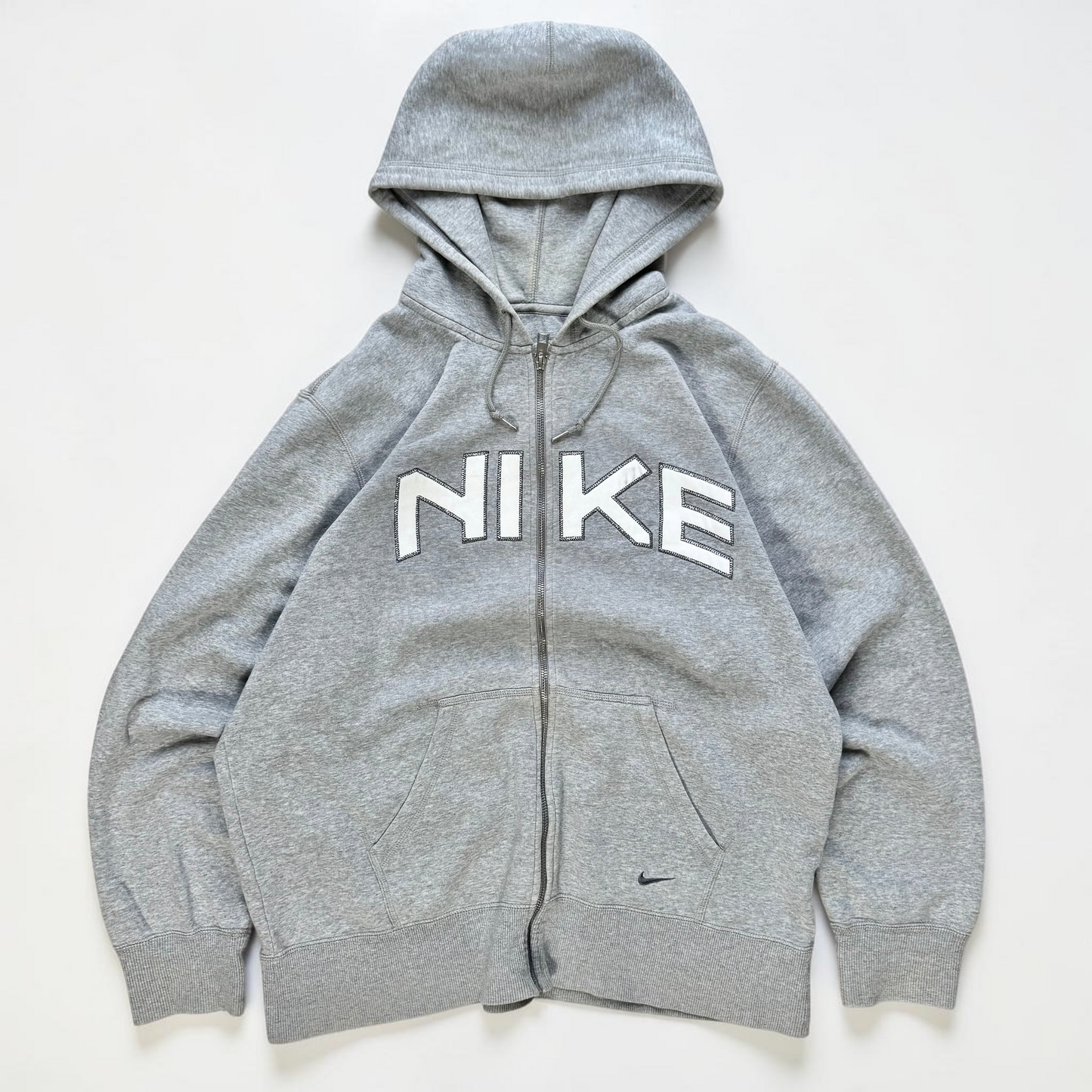 RARE 2000s Nike Zip Hoodie Grey - (L)