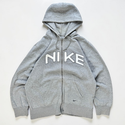 RARE 2000s Nike Zip Hoodie Grey - (L)