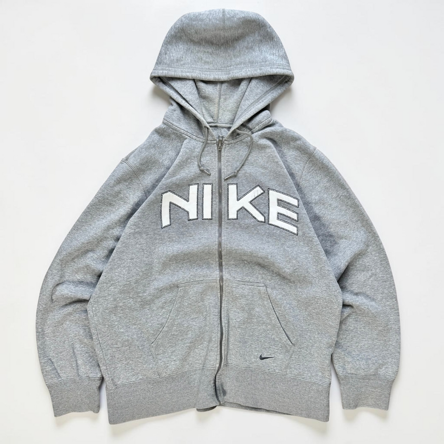 2000s Nike Zip Hoodie Grey - (L)