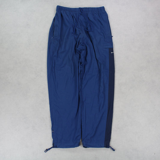Vintage Nike Track Pants Navy Blue Nylon Sweatpants White Ankle Swoosh  Baggy 90s -  Canada