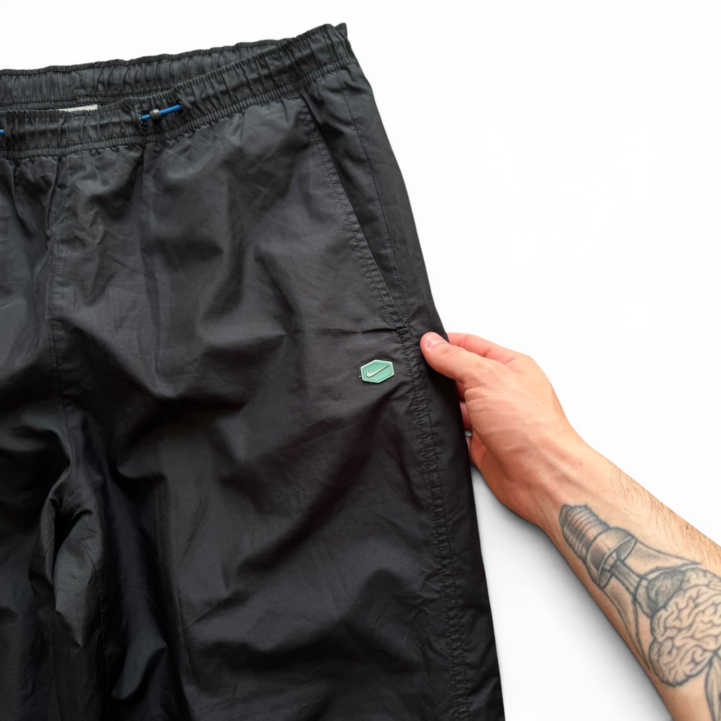 SUPER RARE 2000s Nike Hex Trackpants Black *PREMIUM* - (M)