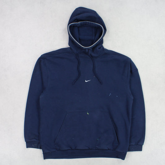 RARE Vintage 00s Nike Swoosh Hoodie Navy - (L)