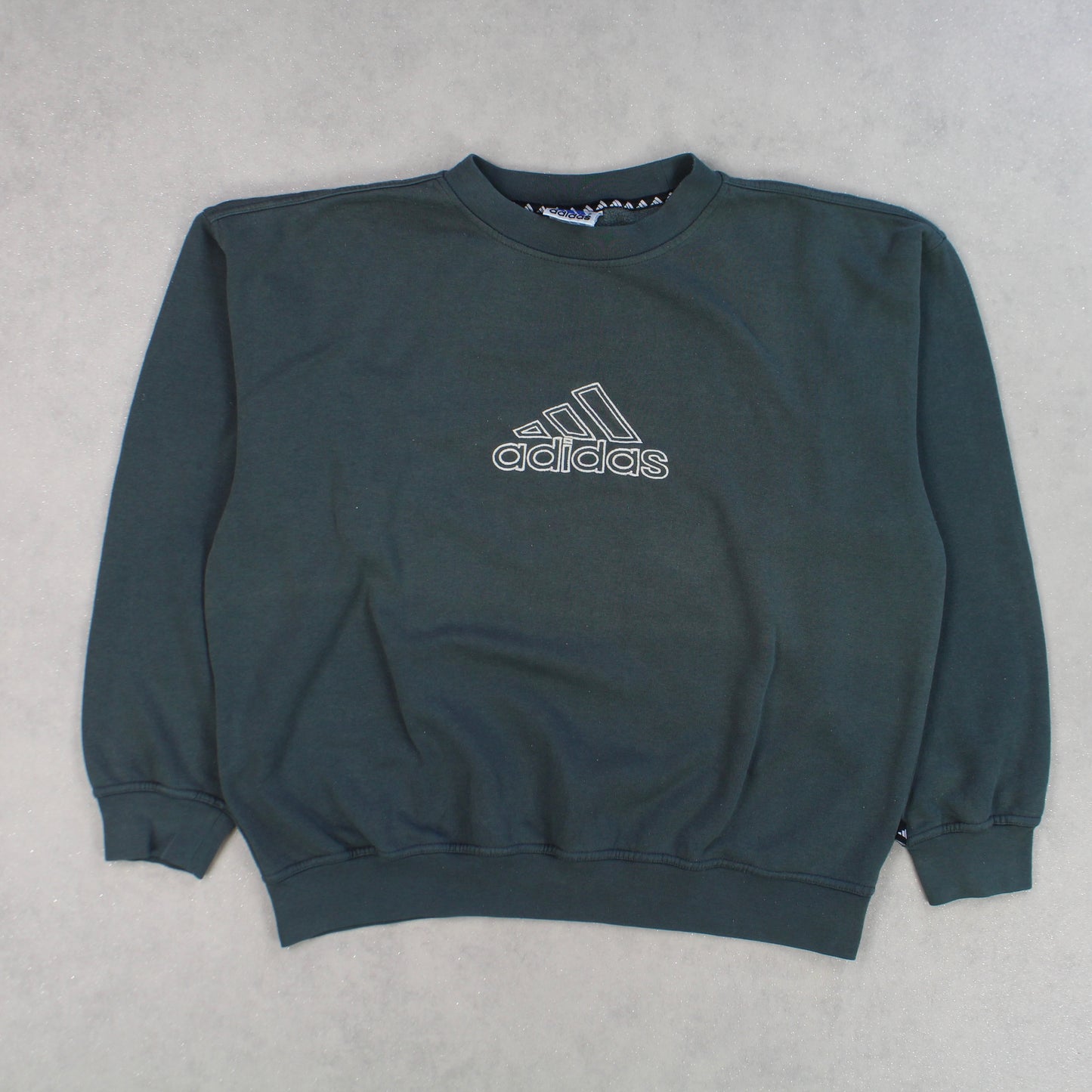 RARE Vintage 1990s Adidas Sweatshirt Dark Green - (S)