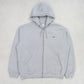 Vintage 00s Nike Zip Up Hoodie Grey - (L)