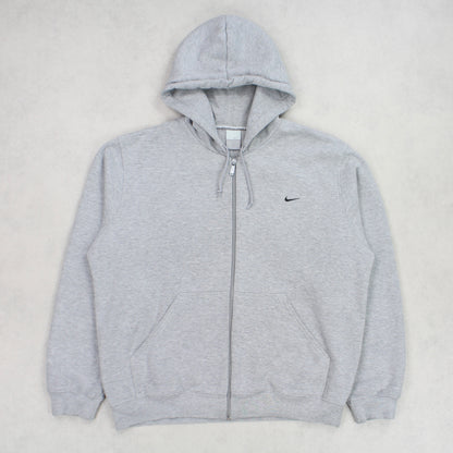 Vintage 00s Nike Zip Up Hoodie Grey - (L)