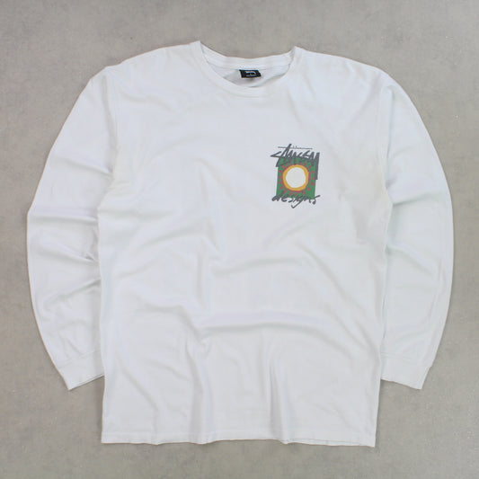 RARE Stüssy Long Sleeve T-Shirt White - (L)