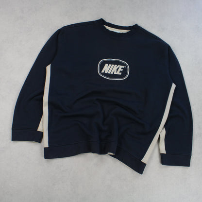 RARE Vintage 00s Nike Swoosh Sweatshirt Navy - (XL)