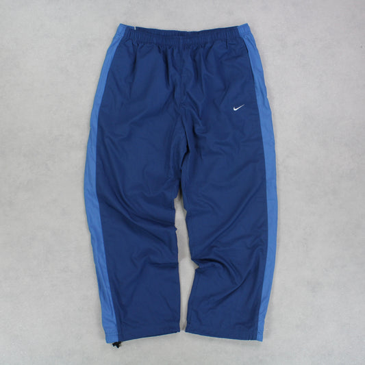 RARE 00s Baggy Nike Trackpants Blue - (L)