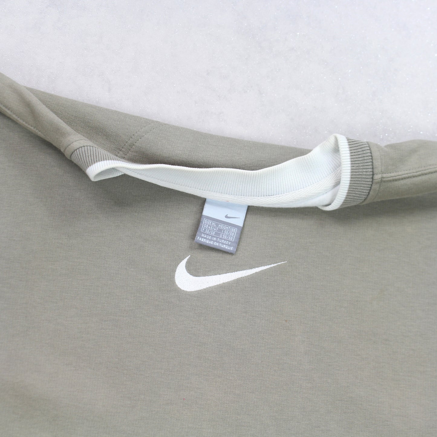 SUPER RARE Vintage 00s Nike Swoosh Sweatshirt Khaki - (XL)