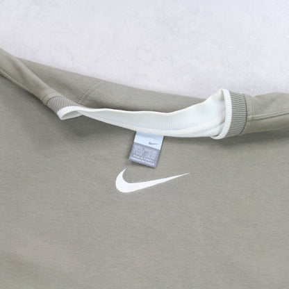 SUPER RARE Vintage 00s Nike Swoosh Sweatshirt Khaki - (XL)