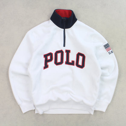 RARE Vintage 1990s Polo Ralph Lauren Fleece White - (S)