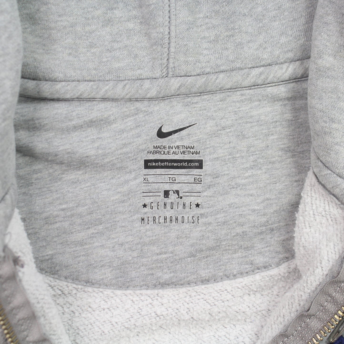 SUPER RARE Vintage 00s New York Nike Zip Up Hoodie Grey - (L)