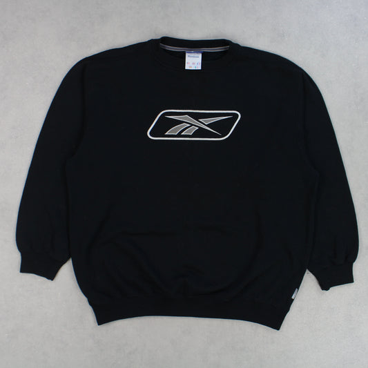RARE Vintage 1990s Reebok Sweatshirt Black - (L)