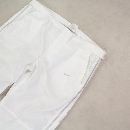 RARE 00s Nike Baggy Trackpants White - (XL)