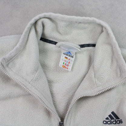 RARE Vintage 1990s Adidas 1/4 Zip Fleece Cream - (XL)